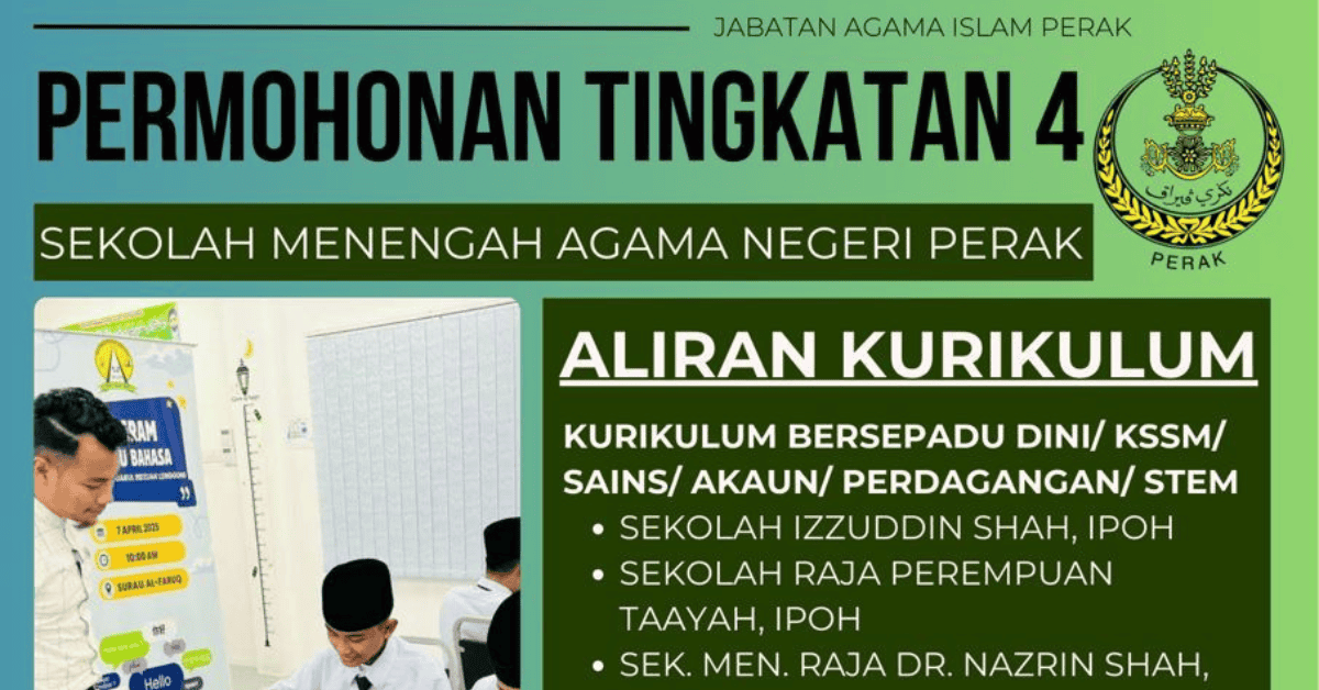 Candidature pour le niveau 4 du lycée d’État de Perak 2026