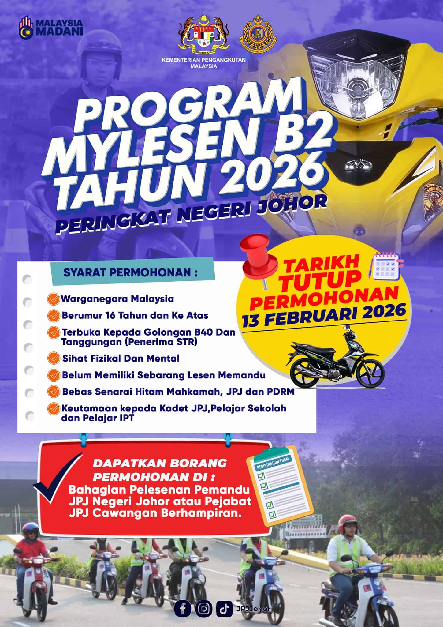 MyLesen B2 Johor – Demande d’assistance à la licence 2026